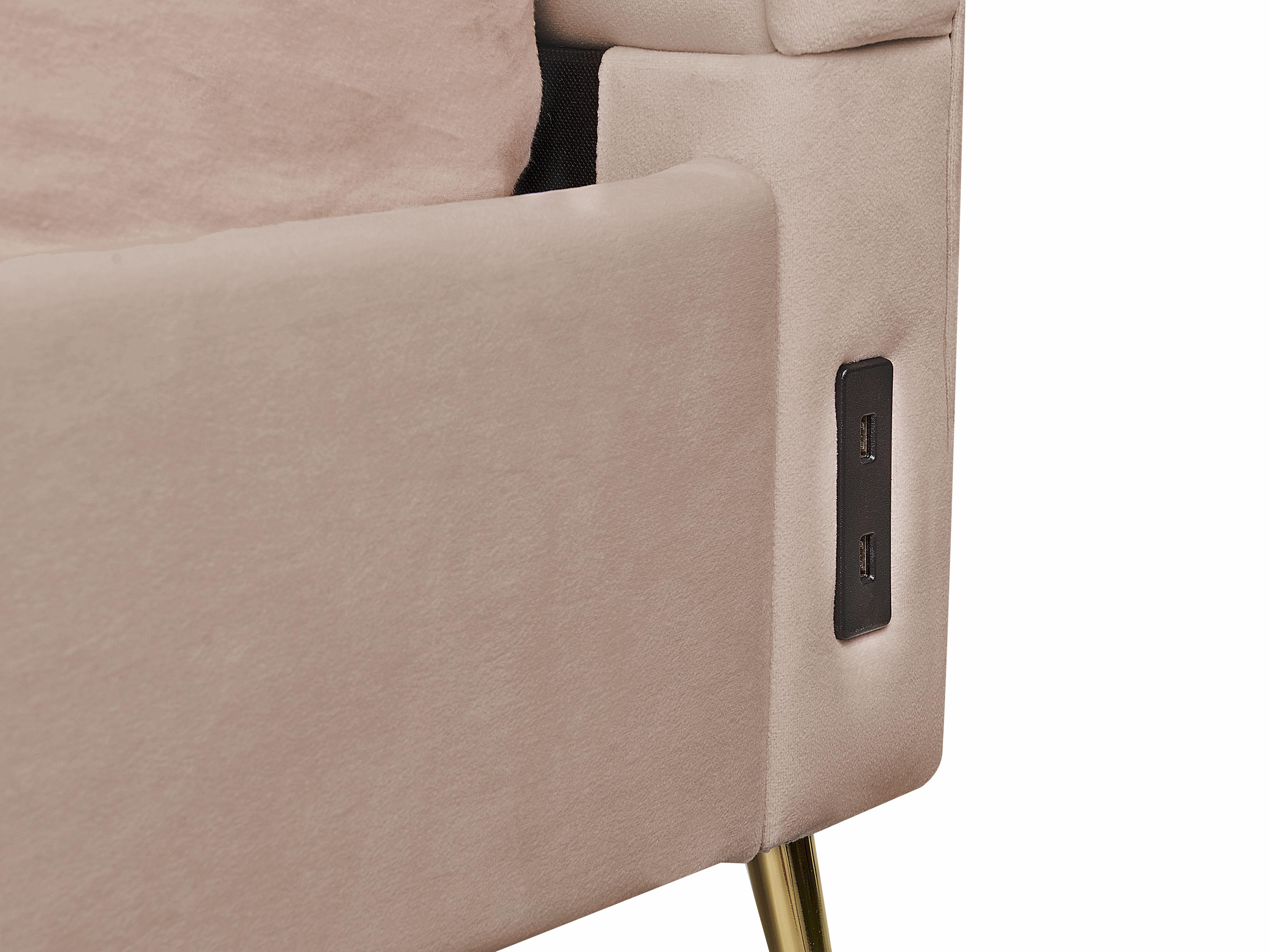 Bed Velvet MIRIBEL 180 x 200 cm (EU Super King) Taupe_870594