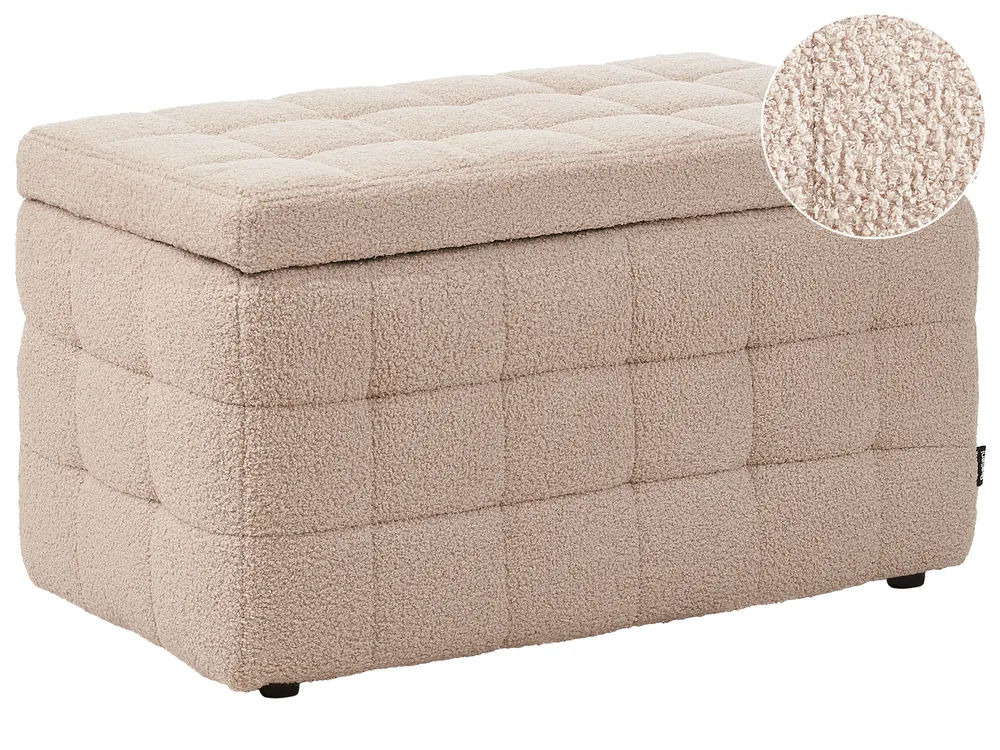 Ottomane mit Stauraum MICHIGAN Bouclé Beige