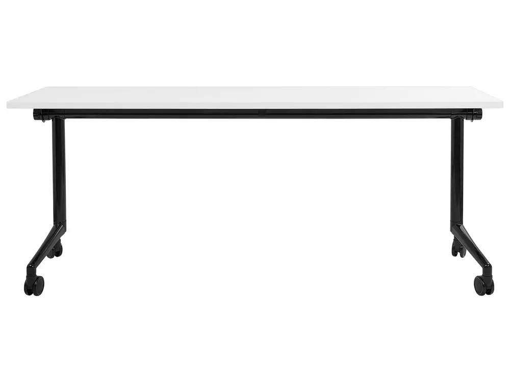 Zusammenklappbarer Schreibtisch CAVI 180 cm 60 cm mit Rädern Weiß_922299