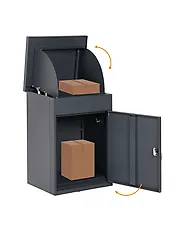 Parcel Box SCALEA 44 cm 35 cm Metal Graphite Grey_1187141