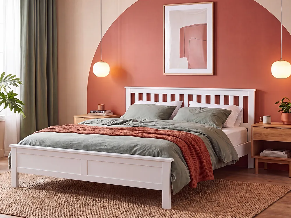 Bett mit Lattenrost Kiefernholz MAYENNE 180 x 200 cm Weiß_1151348