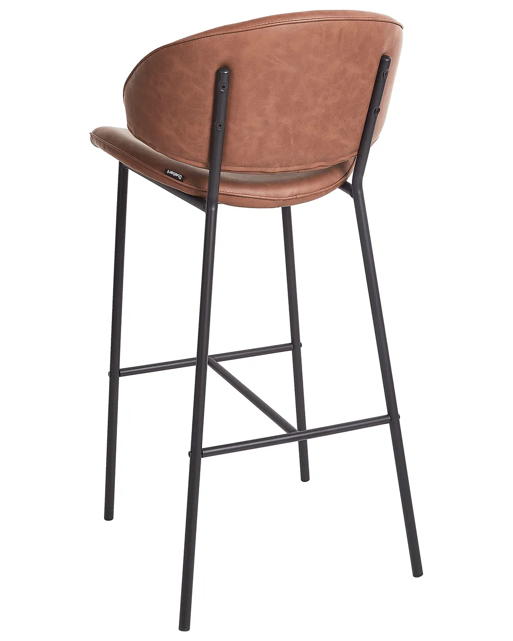 Set of 2 Bar Chairs KIANA Faux Leather Brown_939020