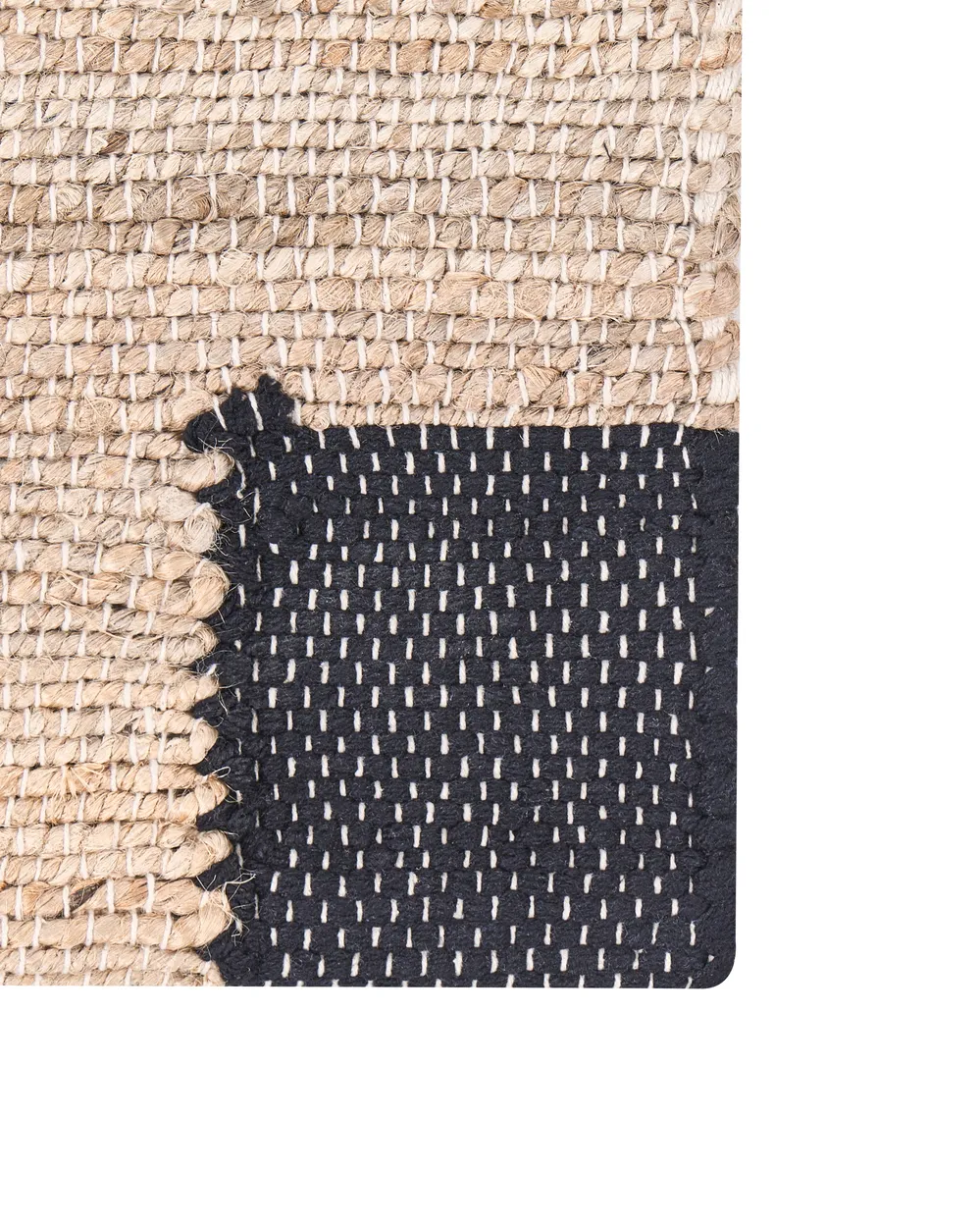 Teppich AMRAVATI Schwarz / Beige 160 x 230 cm Jute_1040120