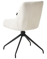 Set of 2 Dining Chairs Swivel JENNER Fabric Off-White_992983