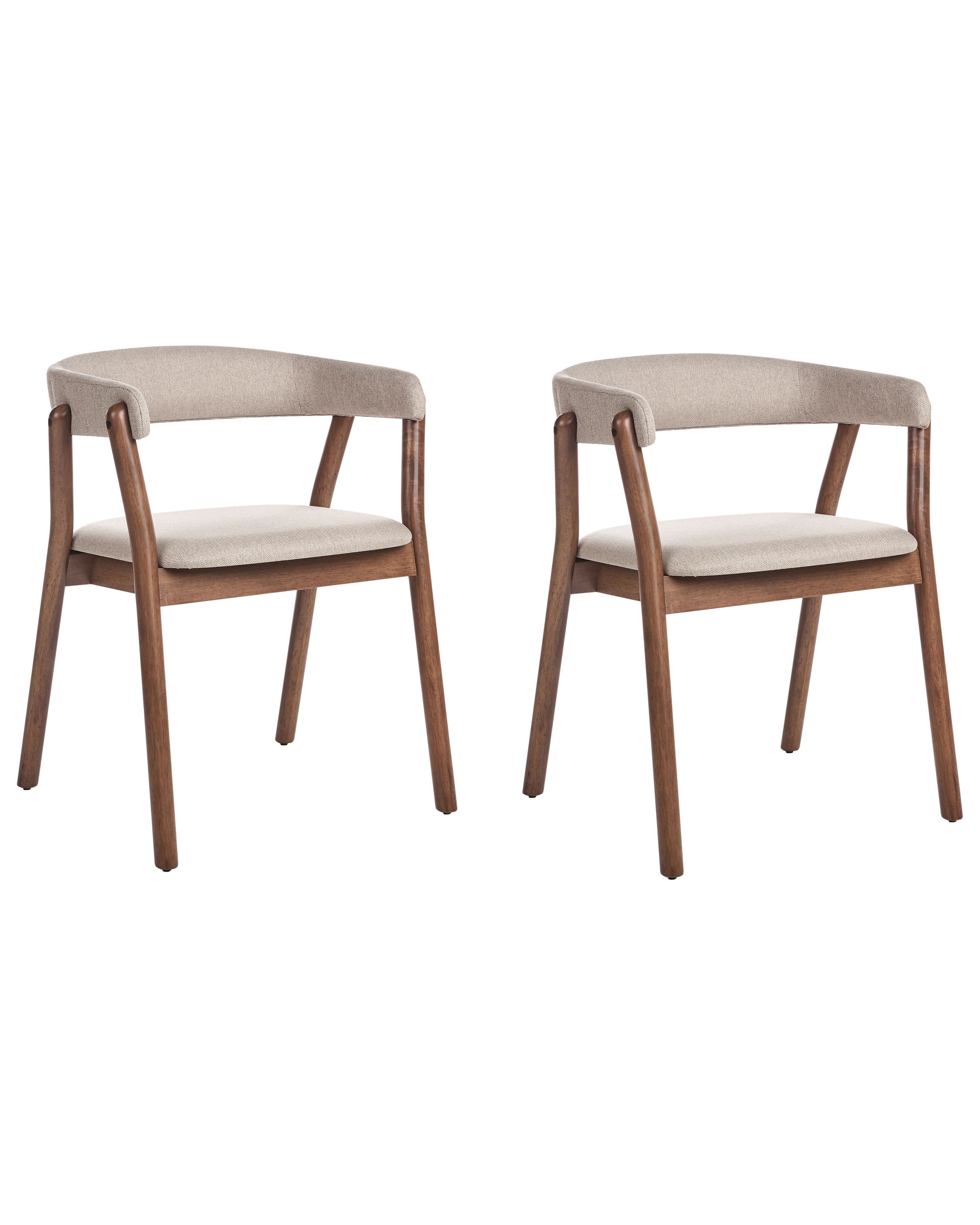 Lot De 2 Chaises De Salle à Manger Mylo Tissu Marron Foncé/beige - Chaise