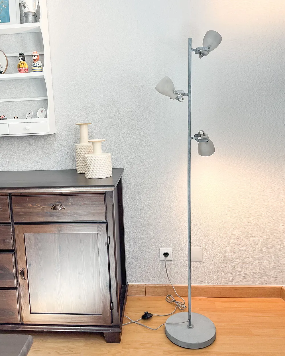 Floor Lamp MISTAGO Adjustable Concrete Grey_1154883