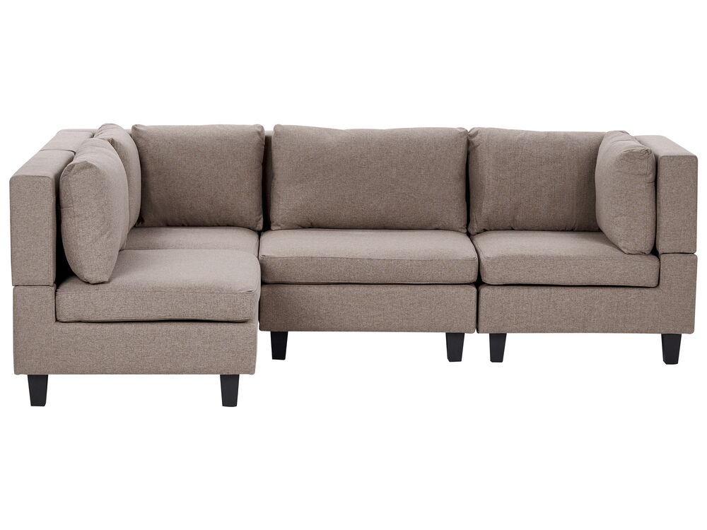 Modul Ecksofa 4-Sitzer UNSTAD Stoff Braun rechtsseitig