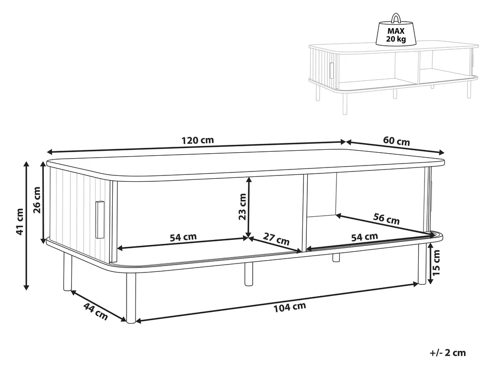 Coffee Table BRADLEY Dark Brown_988653