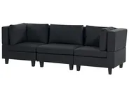 Modular Sofa 3 Seater UNSTAD Fabric Black_893481