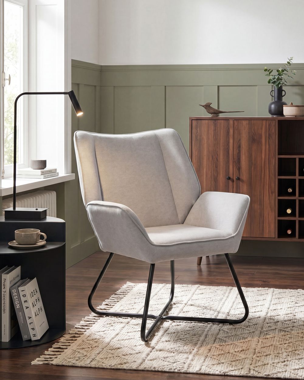 Armchair GRESSELA Velvet Light Grey