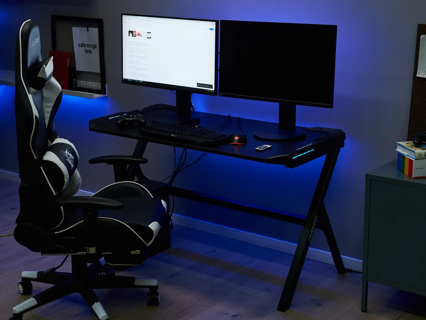 Gaming Desk DANVERS 120 cm 60 cm RGB LED Black_796657