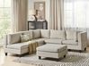 Modul Ecksofa 5-Sitzer UNSTAD mit Ottomane Stoff Hellbeige linksseitig
