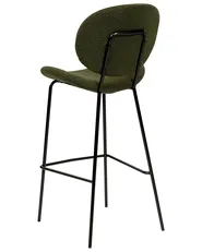 Set of 2 Bar Chairs LUANA Boucle Dark Green_886386