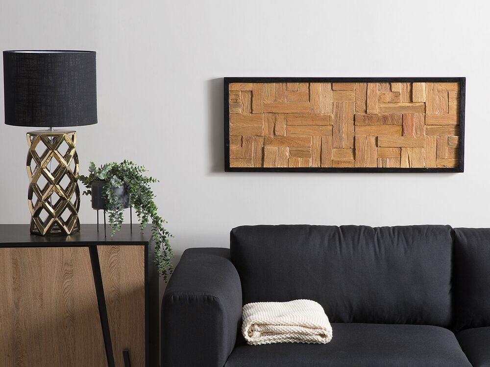 Wanddecoratie TOLUCA Teakhout 40 cm Bruin