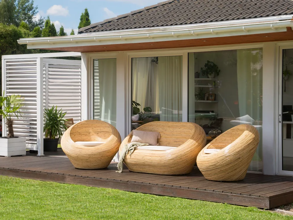 Gartensofa 2-Sitzer MAIORI Rattan Naturfarben_935222