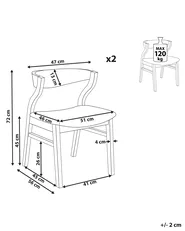 Esszimmerstuhl 2er Set MAROA Holz Schwarz / Weiß_934312