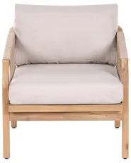 Lounge Set mit Tisch und Ottomane 4-Sitzer SUMBA Akazienholz Hellbraun_1087445