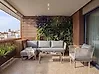 Lounge Set mit Tisch 4-Sitzer CREMONA Akazienholz Braun / Grau rechtsseitig
