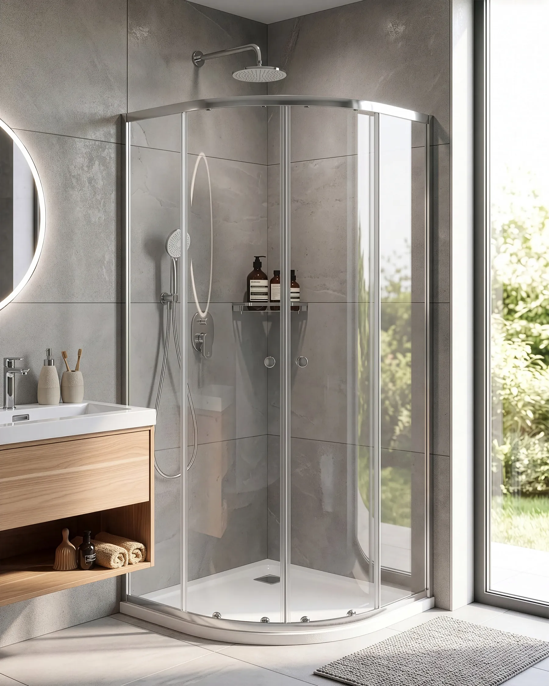 Duschkabine ONELLI 90 x 90 x 190 cm Silber_1116726