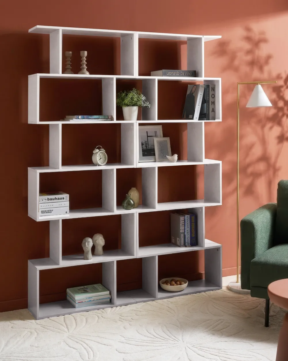 Bücherregal mit 6 Ebenen VALDOSA 190 cm Hellgrau_1069700