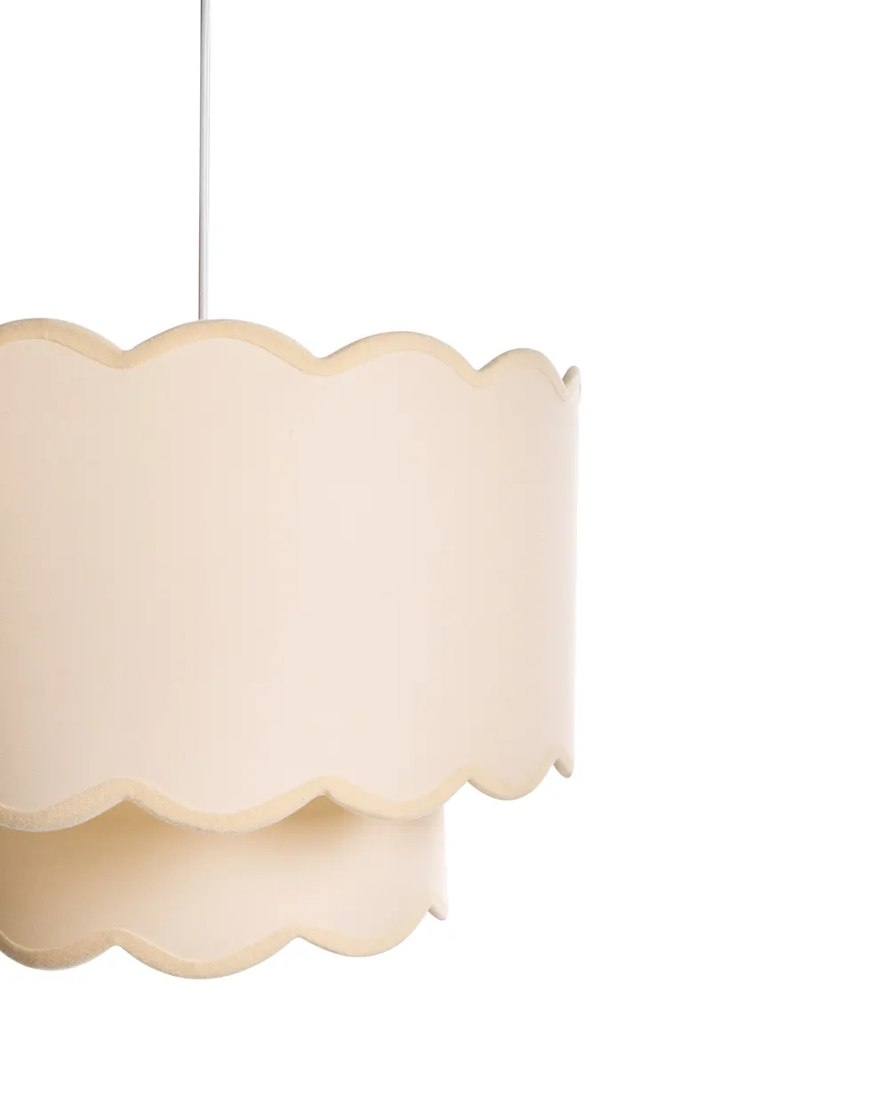Hängeleuchte MECUMBURA Metall Weiß / Beige_1027252
