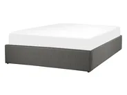 Ottoman Bed without Headboard DINAN Fabric Dark Grey 140 x 200 cm (EU Double)_759545