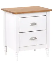 2 Drawer Bedside Table SHILLINGTON Pine Wood Brown/ White_966310