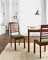 Esszimmerstuhl 2er Set ORTLEY Holz Dunkelbraun / Grün