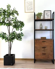 Shelving Unit TIFTON 158 cm Dark Brown_987784
