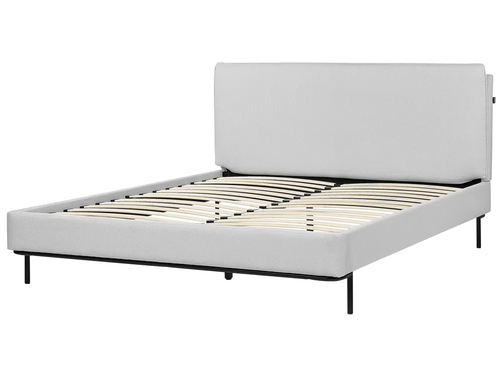Bett mit Lattenrost Stoff CORIO 160 x 200 cm Hellgrau_903197