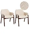 Set of 2 Dining Chairs ALBION Boucle Light Beige