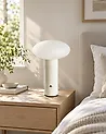 Kabellose LED Tischlampe BUAYAN mit Dimmer Metall Weiß