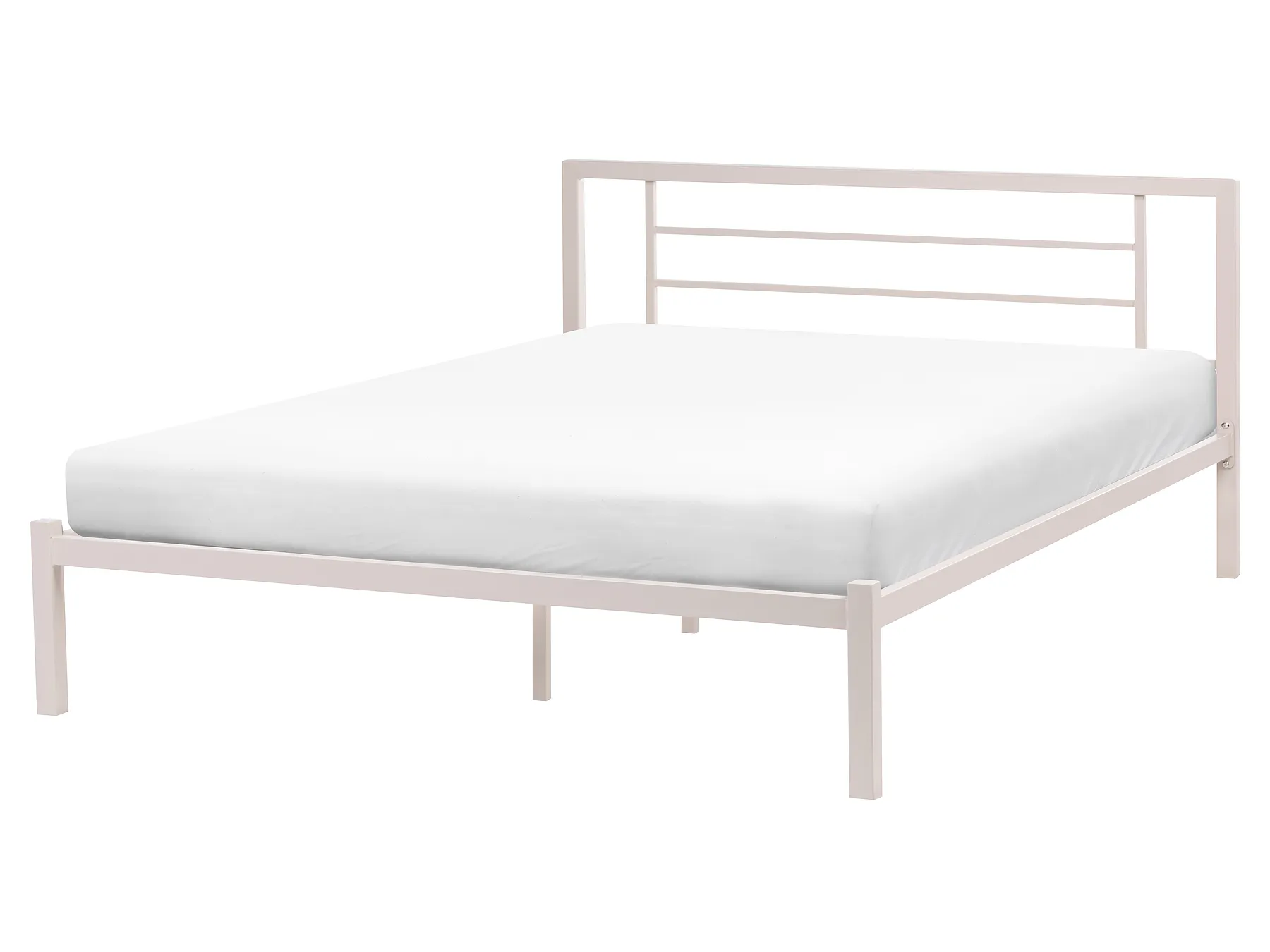 Bett mit Lattenrost Metall CUSSET 160 x 200 cm Hellbeige_1162081