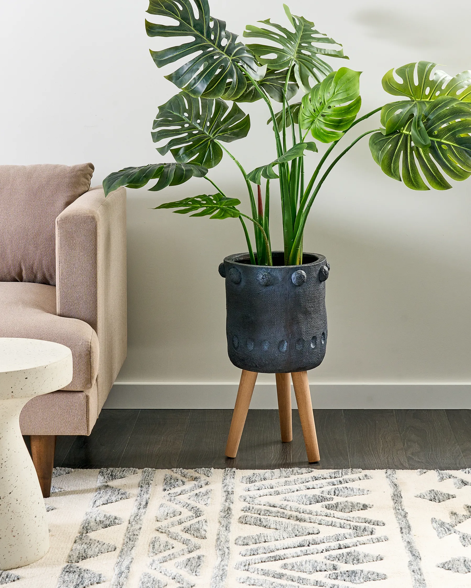 Blumentopf mit Beinen BRUNNERA 24 cm Graphitgrau_937118