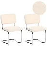 Esszimmerstuhl 2er Set IRWIN Bouclé Hellbeige