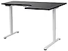 Eckschreibtisch elektrisch höhenverstellbar DESTINES 160 cm x 109 cm Schwarz / Weiß rechtsseitig