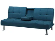 Sofa Bed 3 Seater ROXEN Fabric Blue_793792