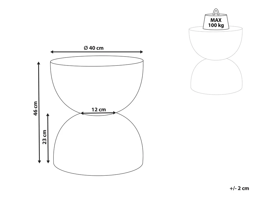 Beistelltisch CAORIA 40 cm 40 cm Terrazzo Optik Weiß_918800