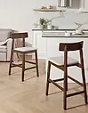 Set mit 2 Barstühlen ISANTI Holz Dunkelbraun / Taupe