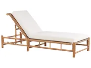 Sonnenliege mit Kissen LIGURE mit Relaxfunktion Bambus Braun_838023