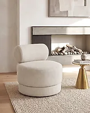 Drehsessel KARVIA  Stoff Hellbeige_1165203
