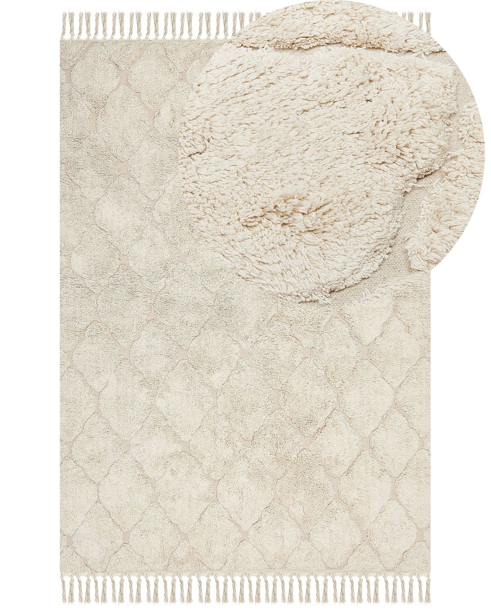 Rug SILCHAR Beige 140 x 200 cm Cotton