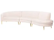 Halbrundes Sofa 4-Sitzer MOSS Samtstoff Hellbeige_851351