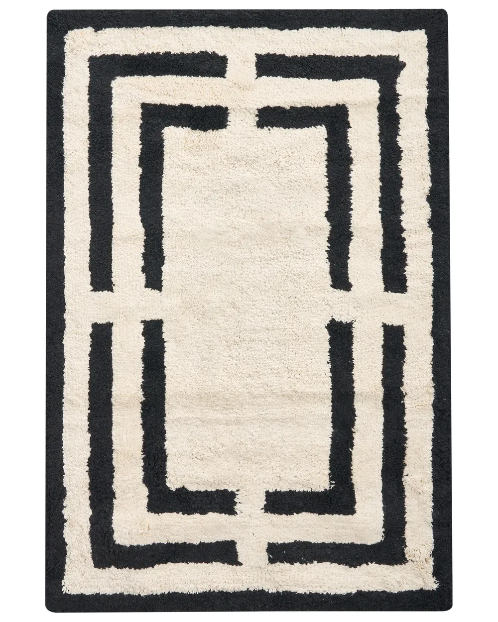 Badematte RISALU Schwarz / Beige 60 x 90 cm Baumwolle