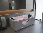 Corner Hot Tub with LED HAWES 1800 x 900 mm White_1033745