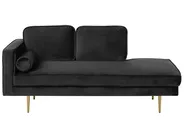 Left-Hand Chaise Longue MIRAMAS Velvet Black_761538