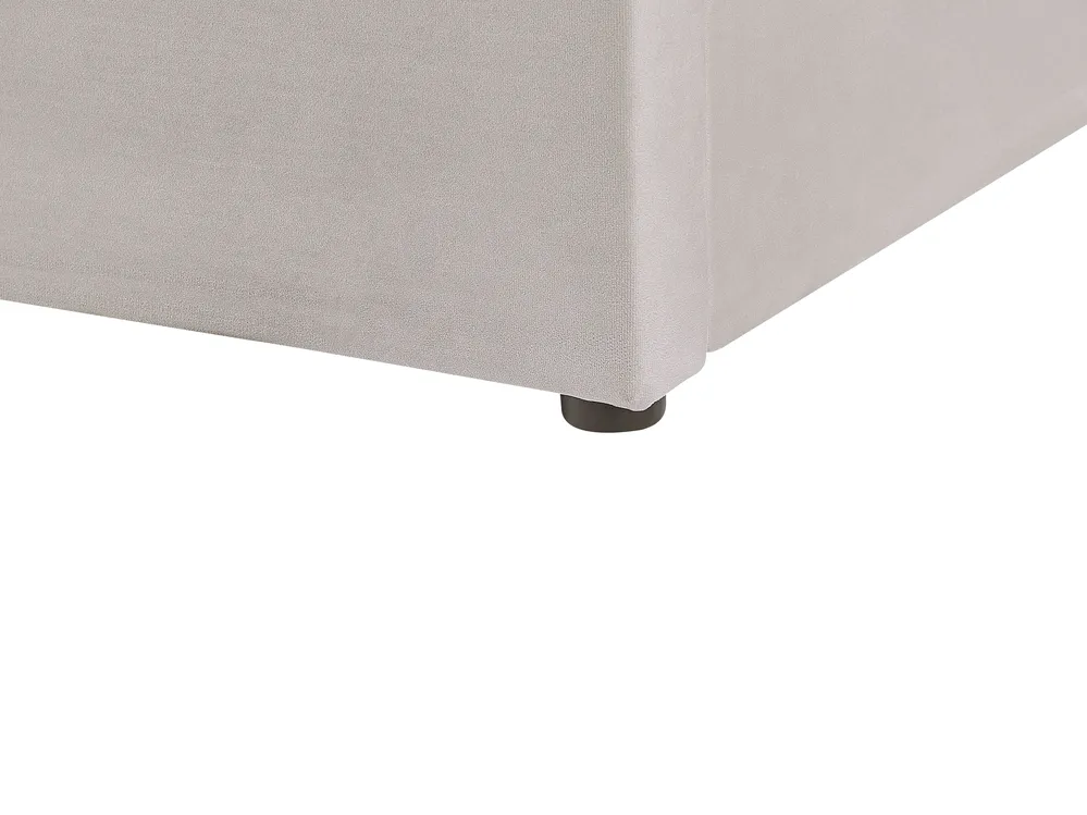 Bett mit Stauraum LUBBON Samtstoff Hellgrau 160 x 200 cm_833928