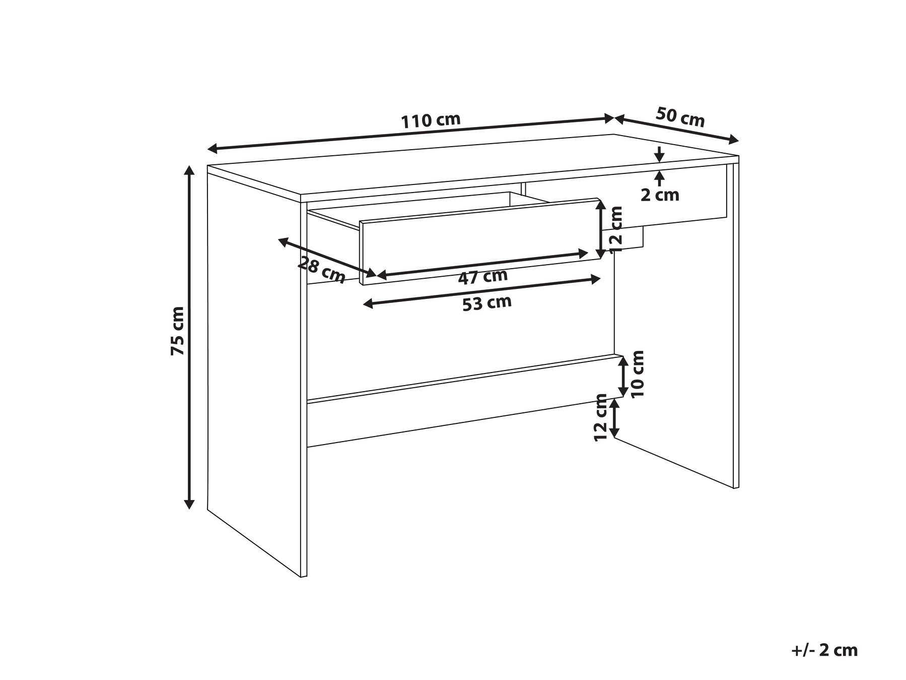 Schreibtisch RONDANE 110 cm 50 cm Dunkelbraun_1054938