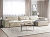 Modul Ecksofa 4-Sitzer HELLNAR Samtstoff Hellbeige linksseitig