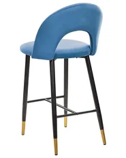 Set of 2 Bar Chairs FALTON Velvet Blue_795850